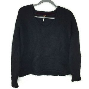 Free People Small Black Sweater Alpaca Blend